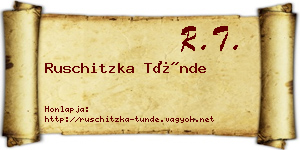 Ruschitzka Tünde névjegykártya
